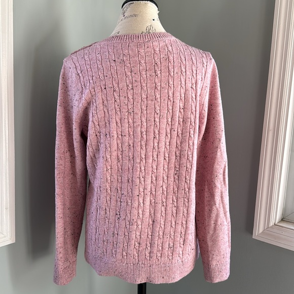 Talbots Donegal tweed cable knit sweater NWOT size L - Picture 4 of 9